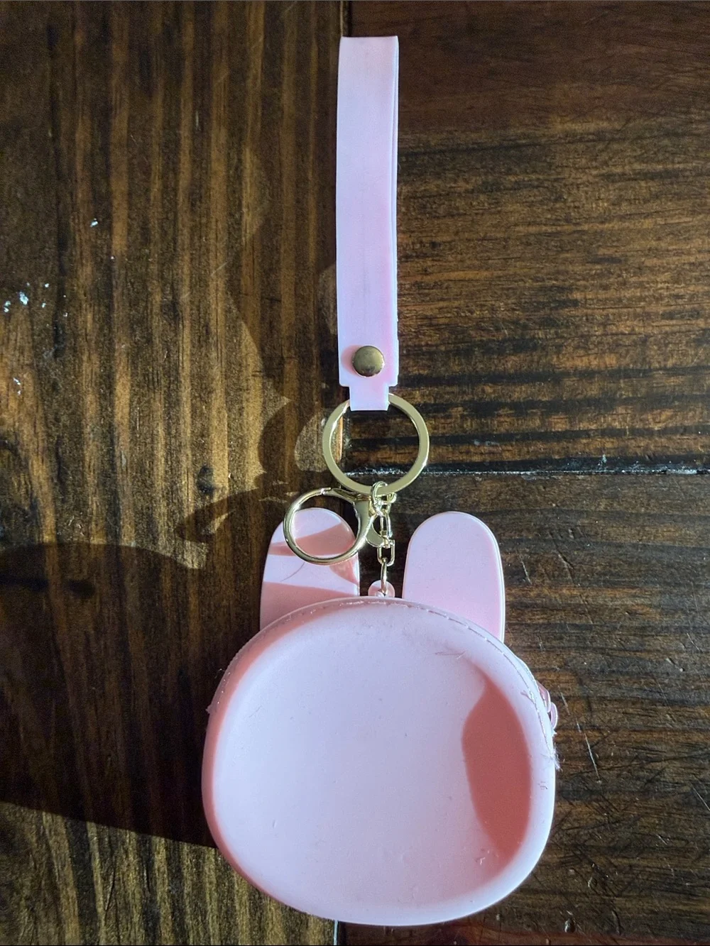Kawaii-Themed Keychain & Zippered Coin Pouch w/Goldtone Ring